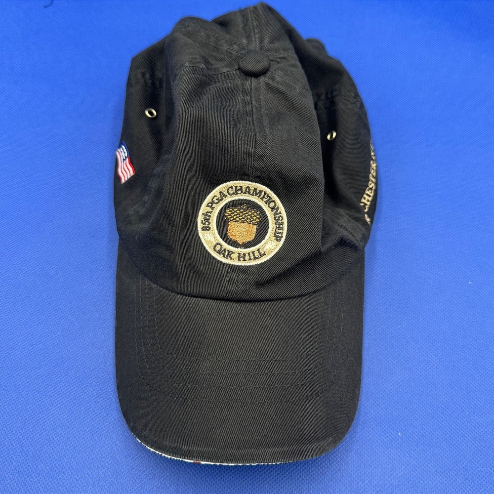 85th PGA Championship Oak Hill Rochester NY Imperial Black Golf Hat Flag Cap '03